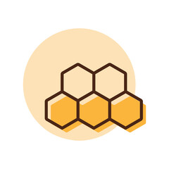 Honeycomb bee vector flat icon. Farm animal sign