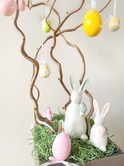 easter bunny with eggs