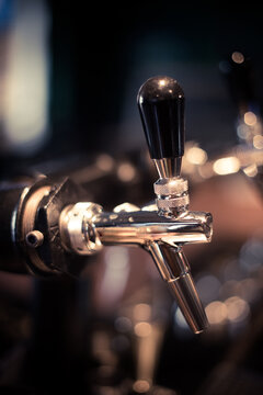 Beer tap close up