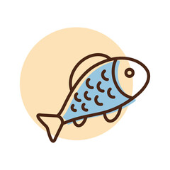 Fish vector flat icon. Farm animal sign