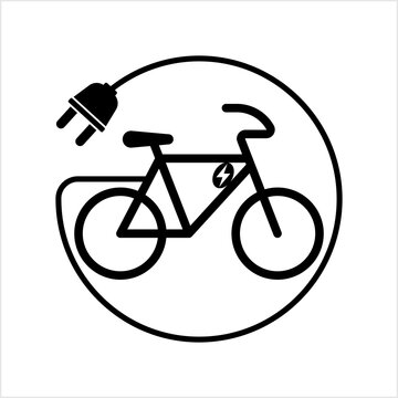 Electric Bicycle Icon, Electric Bike