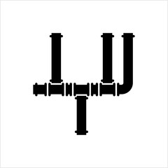 Pipe Icon, Pipe Fitting Icon, Water, Gas, Oil Pipeline, Plumbing Work