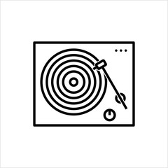 Vinyl Record Player Icon, Vinyl Disc Player Icon, Turntable