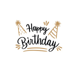 Happy Birthday wishing text and lettering  for greeting card and greetings
