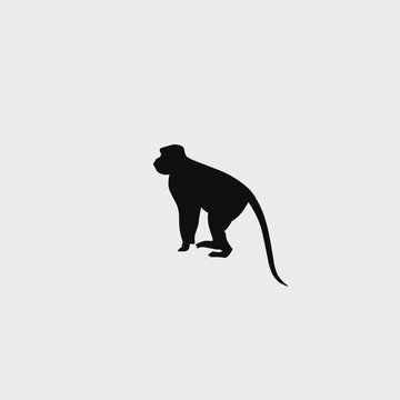 Vector illustration silhouette of a monkey