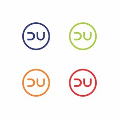 Abstract Letters DU Logo Vector 001
