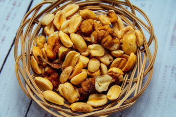 food, nut, snack, nuts, bowl, healthy, brown, isolated, cashew, white, fruit, nutty, ingredient