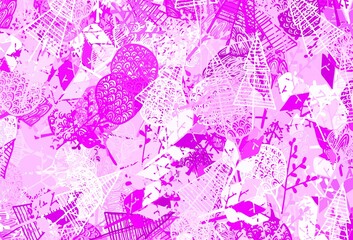 Light Multicolor vector doodle pattern with trees, branches.