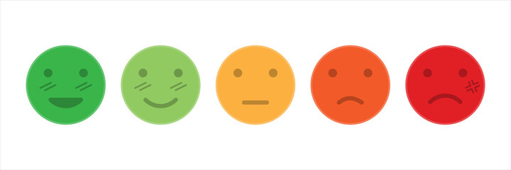 Emotional assessment icon set customer evaluation the service