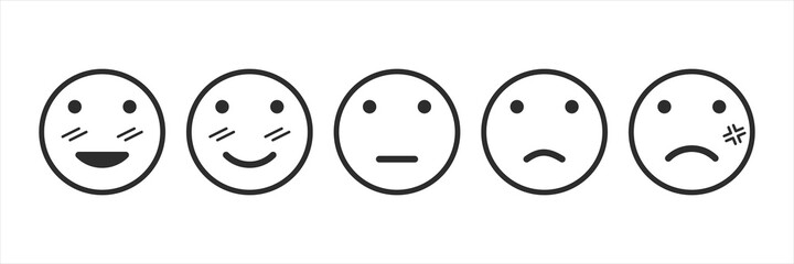 Emotional assessment icon set customer evaluation the service