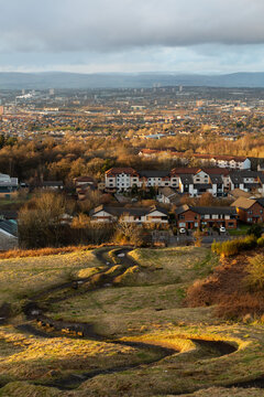 View of the Glasgow cityscape from Cathkin Braes Country Park