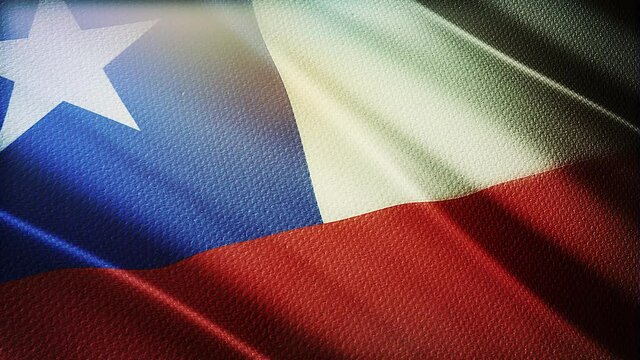 Chile flag is waving 3D animation. Chile flag waving in the wind. National flag of Chile. flag seamless loop animation. 
