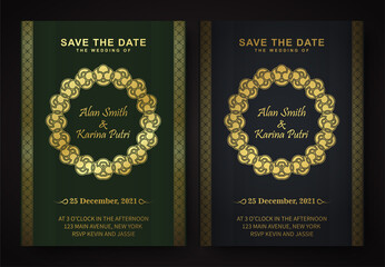 Elegant wedding invitation card template design