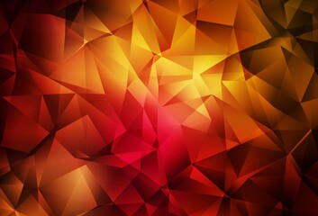 Obraz premium Dark Red, Yellow vector polygon abstract layout.