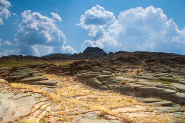 Rocky terrain in the Bayanaul National Park, Kazakh Uplands.