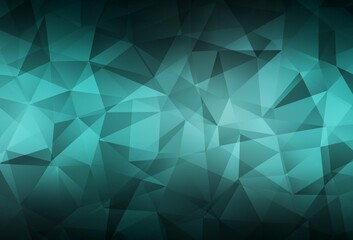 Obraz premium Dark Green vector gradient triangles template.