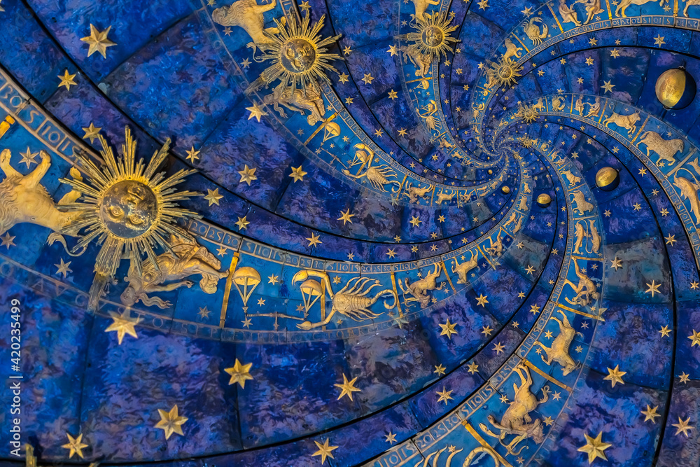Wall mural droste effect background. abstract design for concepts related to astrology and fantasy.