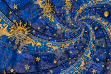 Droste effect background. Abstract design for concepts related to astrology and fantasy.