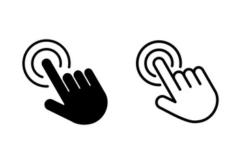 Hand click icon set. pointer icon vector. hand cursor icon vector