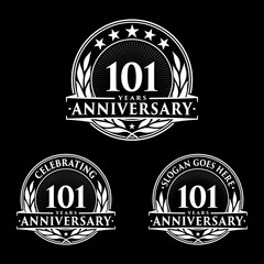 101 years anniversary collection logotype. Vector and illustration.
