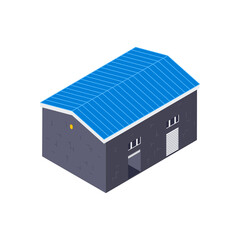 Warehouse Building Isometric Composition