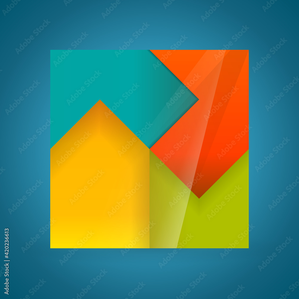 Aufkleber modern square option background. web design elements. infographic backdrop template. jpeg illustrati