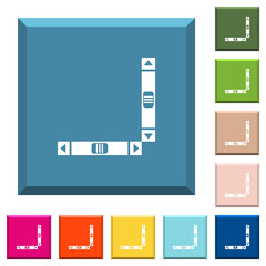 Vertical and horizontal scroll bars white icons on edged square buttons