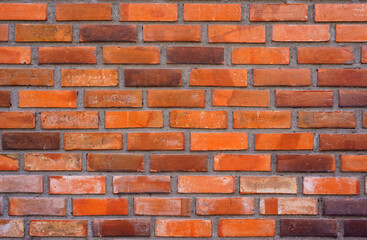 empty orange fence and brown brick wall or floor with loft backdrop and brickwork retro style on top view for texture background and vintage wallpaper or interior and exterior warm construction