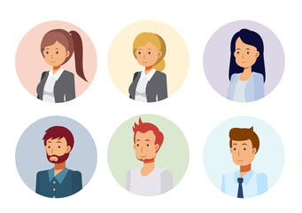 Vector illustration of flat style cartoon character people avatars.