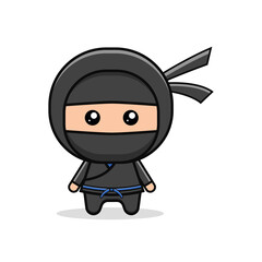 Kawaii illustration ninja vector graphics