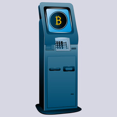 Cryptocurrency payment terminal - isolated - vector. Business logo.