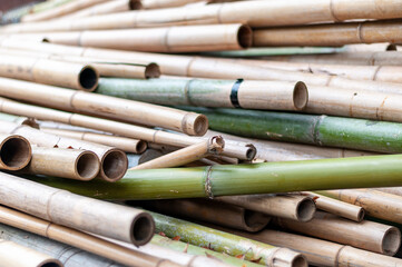 Stack of bamboo sticks