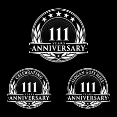 111 years anniversary collection logotype. Vector and illustration.
