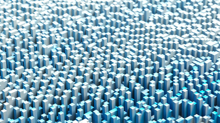 Obraz premium Sci - Fi, Voxel colourful abstract background Illuminated cubes 3D render. Business and technology concept background