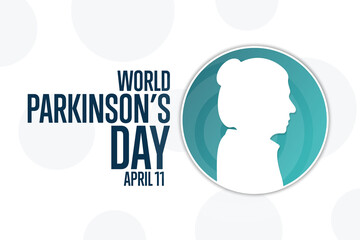 World Parkinson’s Disease Day. April 11. Holiday concept. Template for background, banner, card, poster with text inscription. Vector EPS10 illustration.