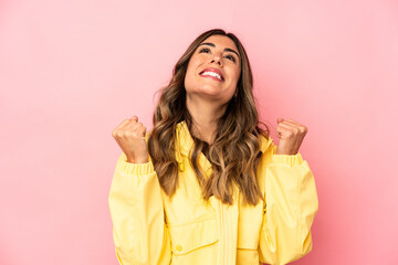 Young caucasian woman isolated celebrating a victory, passion and enthusiasm, happy expression.