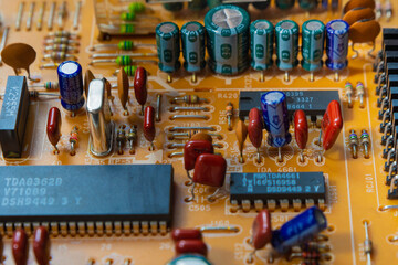 Electronic circuit board close up