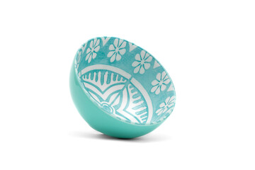 One retro ceramic bowl isolated on white background 