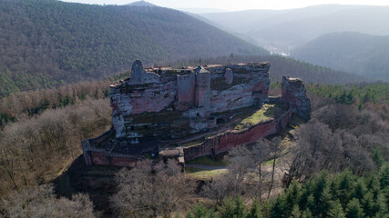 Ch&acirc;teau du Fleckenstein en drone