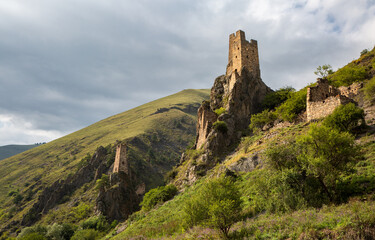 Fototapeta na wymiar Tower complex Vovnushki in Ingushetia