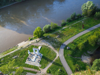 DEVIN, SLOVAKIA - JUNE 10, 2020: Gate of Freedom Memorial near Bratislava on confluence of the...