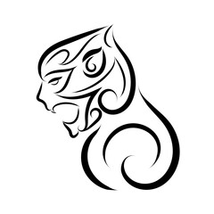 Black and white line art of monkey head. Good use for symbol, mascot, icon, avatar, tattoo, T Shirt design, logo or any design you want.