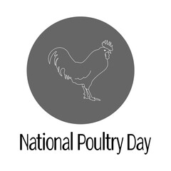 National Poultry Day, poultry contour on a circle background, idea for a banner go poster