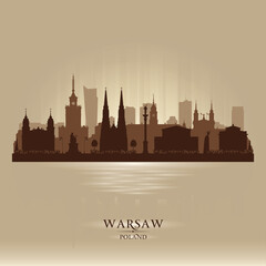Obraz premium Warsaw Poland city skyline vector silhouette