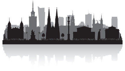 Warsaw Poland city skyline silhouette