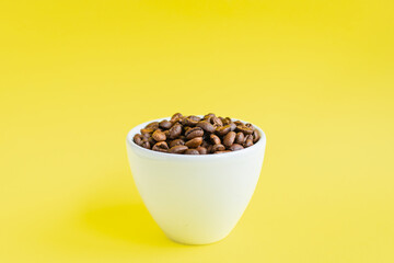 coffee beans freshly roasted arabica or robusta blend snack future drink healthy meal top view copy space for text food background rustic image