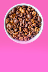 coffee beans freshly roasted arabica or robusta blend snack future drink healthy meal top view copy space for text food background rustic image