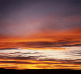 Sunset in the desert fo Arizona. Sonora.