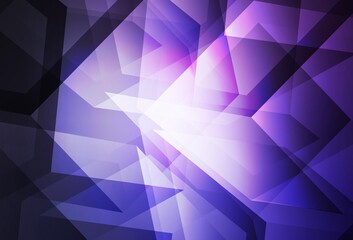 Obraz premium Dark Purple vector shining triangular backdrop.