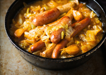 rustic cabbage stew with sausage